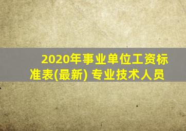 2020年事业单位工资标准表(最新) 专业技术人员